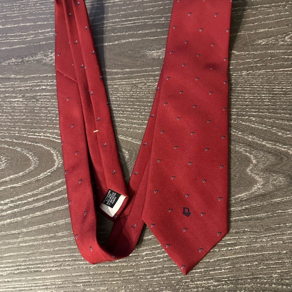 Dior Red Patterned Tie - Picture 3 of 4